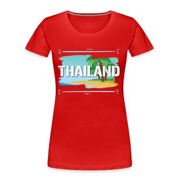 Thailand - Frauen Premium Bio T-Shirt - Rot - Vorne - Mia (176cm)
