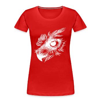 Eule Schnabel - Kauz Auge - Frauen Premium Bio T-Shirt - Rot - Vorne - Mia (176cm)