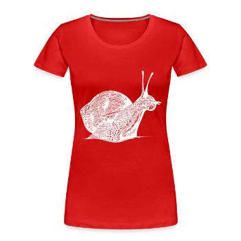 Vintage realistische Schnecke - Frauen Premium Bio T-Shirt - Rot - Vorne - Mia (176cm)
