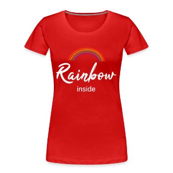 Rainbow inside - Frauen Premium Bio T-Shirt - Rot - Vorne - Mia (176cm)