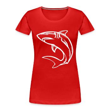 Eleganter Hochseehai - Frauen Premium Bio T-Shirt - Rot - Vorne - Mia (176cm)