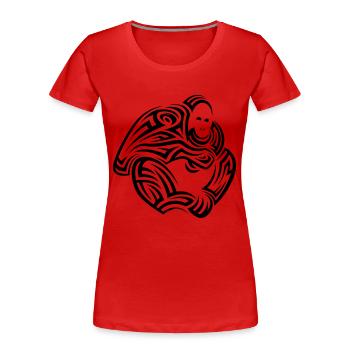 Orangutan Tribal Tattoo - Frauen Premium Bio T-Shirt - Rot - Vorne - Mia (176cm)