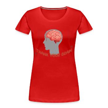 Cerveau| Coach de yoga | Méditation | Gratitude - T-shirt bio Premium Femme - rouge - Devant - Mia (176cm)