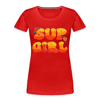SUP Girl Stand up paddling Stand up paddle - Frauen Premium Bio T-Shirt - Rot - Vorne - Mia (176cm)