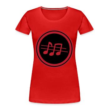 Partitions musicales - T-shirt bio Premium Femme - rouge - Devant - Mia (176cm)