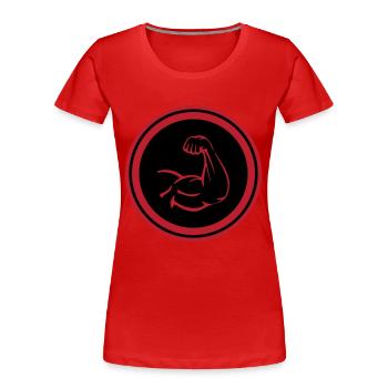 Arm Muskeln Bizeps - Frauen Premium Bio T-Shirt - Rot - Vorne - Mia (176cm)