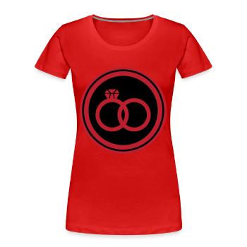 Wedding Rings Ring Wedding - Women's Premium Organic T-Shirt - red - Front - Mia (176cm)