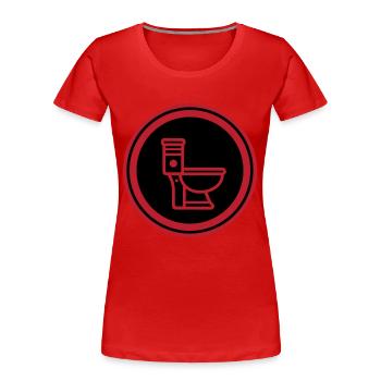 Wc Toilette - Frauen Premium Bio T-Shirt - Rot - Vorne - Mia (176cm)