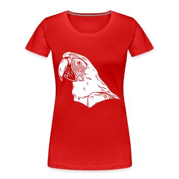 Papagei Vintage Portrait Vogel Zeichnung - Frauen Premium Bio T-Shirt - Rot - Vorne - Mia (176cm)
