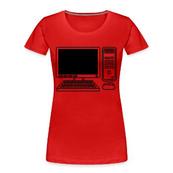 Screen Keyboard Mouse Computer - Women's Premium Organic T-Shirt - red - Front - Mia (176cm)