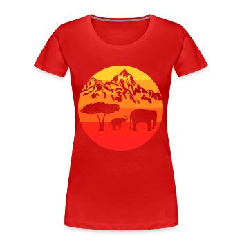 Afrika Tier Elefanten Geschenk Retro Elefant - Frauen Premium Bio T-Shirt - Rot - Vorne - Mia (176cm)