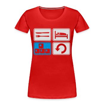 Jeu quotidien répétitif ordinateur - T-shirt bio Premium Femme - rouge - Devant - Mia (176cm)