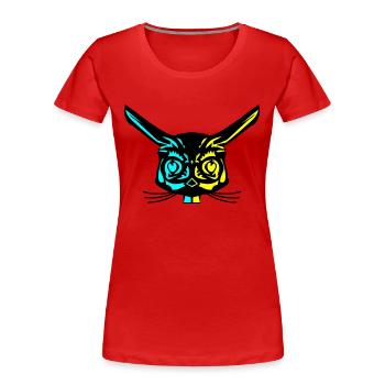 Rabbit - Frauen Premium Bio T-Shirt - Rot - Vorne - Mia (176cm)