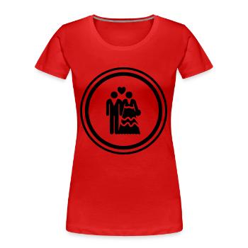 Paar Hochzeit Brautpaar - Frauen Premium Bio T-Shirt - Rot - Vorne - Mia (176cm)