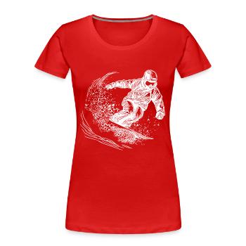 Poudreuse Ski de neige Hors route Style extérieur - T-shirt bio Premium Femme - rouge - Devant - Mia (176cm)