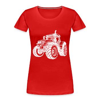 Grand tracteur de terrain Agriculteur Voiture de rêve - T-shirt bio Premium Femme - rouge - Devant - Mia (176cm)