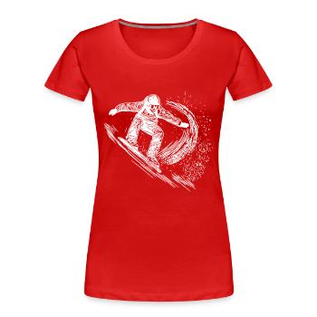 Deep Snow Snowboard Ride Jump Style Move - T-shirt bio Premium Femme - rouge - Devant - Mia (176cm)