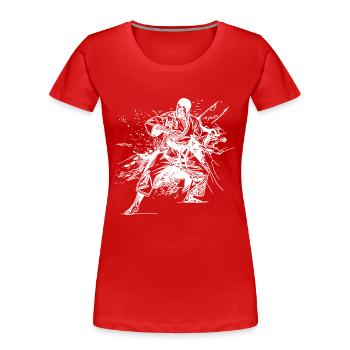 Tatouage Karaté Style Sparring Partner Technique de combat - T-shirt bio Premium Femme - rouge - Devant - Mia (176cm)