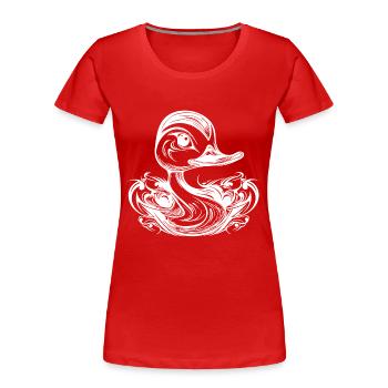 Kleines süsses Entenküken mit großem Schnabel - Frauen Premium Bio T-Shirt - Rot - Vorne - Mia (176cm)