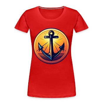 Anchor Sunset Red Colors - T-shirt bio Premium Femme - rouge - Devant - Mia (176cm)