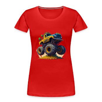 Monster truck - Women's Premium Organic T-Shirt - red - Front - Mia (176cm)