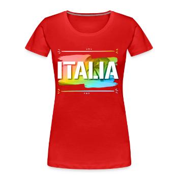 Italia - Frauen Premium Bio T-Shirt - Rot - Vorne - Mia (176cm)