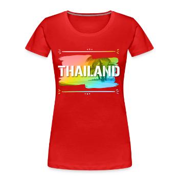 Thailand - Frauen Premium Bio T-Shirt - Rot - Vorne - Mia (176cm)