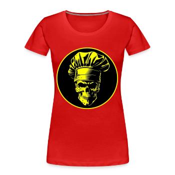 Chef Skull Chef - T-shirt bio Premium Femme - rouge - Devant - Mia (176cm)