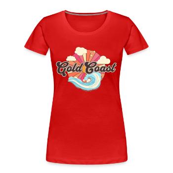 Gold Coast Australia Retro Beach - Women's Premium Organic T-Shirt - red - Front - Mia (176cm)