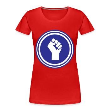 Poing de main - T-shirt bio Premium Femme - rouge - Devant - Mia (176cm)