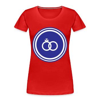 Wedding Rings Ring Wedding - Women's Premium Organic T-Shirt - red - Front - Mia (176cm)