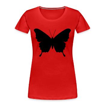 Kleiner Schmetterling - Frauen Premium Bio T-Shirt - Rot - Vorne - Mia (176cm)