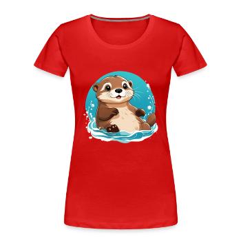 Otter - Women's Premium Organic T-Shirt - red - Front - Mia (176cm)