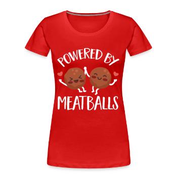 Boulettes de viande Italie Cuisine italienne - T-shirt bio Premium Femme - rouge - Devant - Mia (176cm)