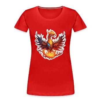 Phoenix / Bird / Animal / Mythical Creature / Fire - Women's Premium Organic T-Shirt - red - Front - Mia (176cm)