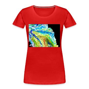 crocodile to heaven - Frauen Premium Bio T-Shirt - Rot - Vorne - Mia (176cm)