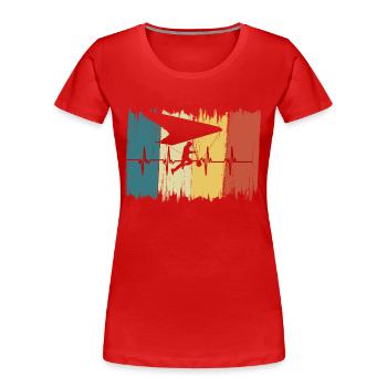 Battement de cœur Vintage Paragliding - T-shirt bio Premium Femme - rouge - Devant - Mia (176cm)