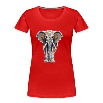 Elefant / Tier / Orientalisch / Blumen / Muster - Frauen Premium Bio T-Shirt - Rot - Vorne - Mia (176cm)