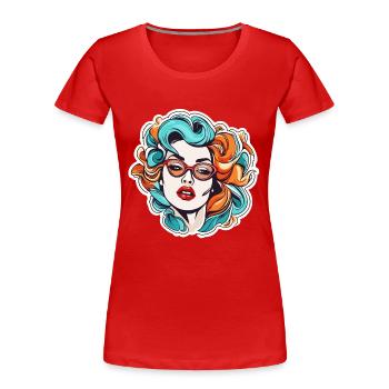 diabolical woman / blood / gothic / heavy metal - Women's Premium Organic T-Shirt - red - Front - Mia (176cm)