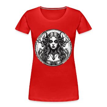 diabolical woman / blood / gothic / heavy metal - Women's Premium Organic T-Shirt - red - Front - Mia (176cm)