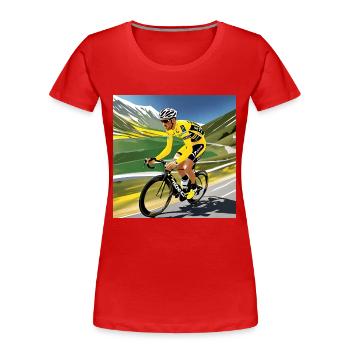 Cycliste rétro - T-shirt bio Premium Femme - rouge - Devant - Mia (176cm)