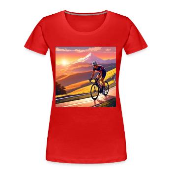 À la poursuite de la dernière lumière du jour - T-shirt bio Premium Femme - rouge - Devant - Mia (176cm)