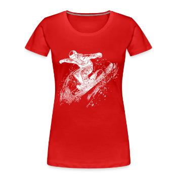 Neige profonde Snowboard Move Ride Jump Style - T-shirt bio Premium Femme - rouge - Devant - Mia (176cm)