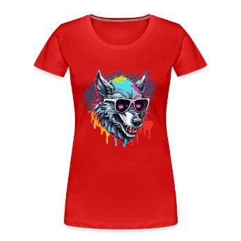 Werewolf / Full Moon / Creature / Transformation / Curse - Women's Premium Organic T-Shirt - red - Front - Mia (176cm)