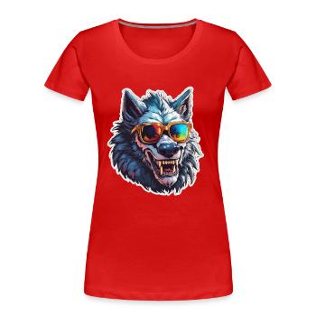 Werewolf / Full Moon / Creature / Transformation / Curse - Women's Premium Organic T-Shirt - red - Front - Mia (176cm)