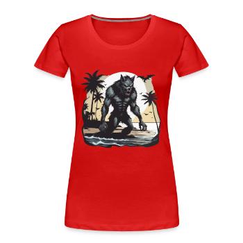 Werewolf / Full Moon / Creature / Transformation / Curse - Women's Premium Organic T-Shirt - red - Front - Mia (176cm)