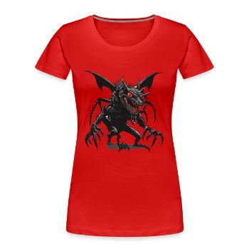 Chupacabra / Saugende Kreatur / Monster /Spanien - Frauen Premium Bio T-Shirt - Rot - Vorne - Mia (176cm)