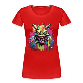 Chupacabra / Saugende Kreatur / Monster /Spanien - Frauen Premium Bio T-Shirt - Rot - Vorne - Mia (176cm)