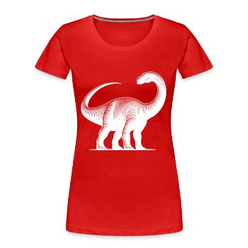 Dinosaure dinosaure dinosaure brachiosaure massif - T-shirt bio Premium Femme - rouge - Devant - Mia (176cm)