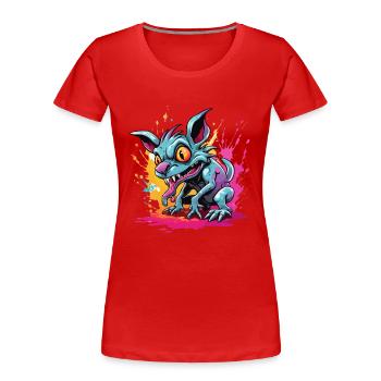 Chupacabra / Saugende Kreatur / Monster /Spanien - Frauen Premium Bio T-Shirt - Rot - Vorne - Mia (176cm)
